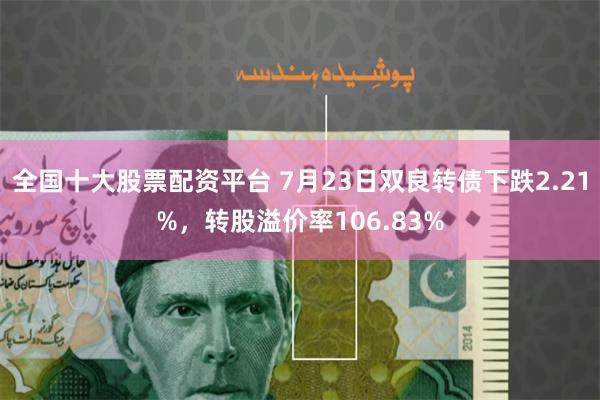 全国十大股票配资平台 7月23日双良转债下跌2.21%，转股溢价率106.83%