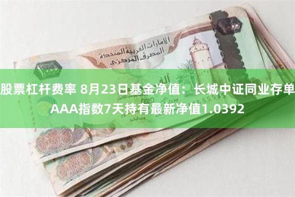 股票杠杆费率 8月23日基金净值：长城中证同业存单AAA指数7天持有最新净值1.0392