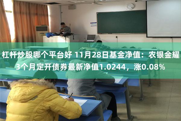 杠杆炒股哪个平台好 11月28日基金净值：农银金耀3个月定开债券最新净值1.0244，涨0.08%